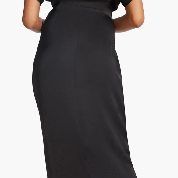 Steve Madden Black Tori Ruched Tie Front Midi Shirt Dress size 4 - Picture 3 of 7